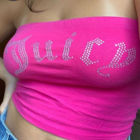 Hot Pink Tube Top, Pink Tube Top, Mcbling Fashion, Hot Pink Tops, Clothes Making, Pink Glam, Pink Aura, Pink Y2k, Pink Girly Things