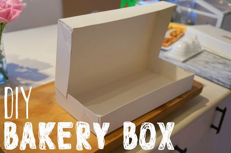 DIY bakery box for transporting your baked goods to your friends and family Cupcake Boxes Diy, Box For Cookies, Cake Boxes Diy, Cake Boxes Packaging, Donut Box, Baking Hacks, Bakery Boxes, Dessert Packaging, Bakery Box