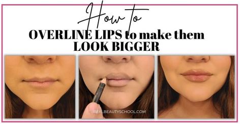 Overline Lips, Thicker Eyebrows Makeup, Get Bigger Lips, Fuller Lips Makeup, Bigger Lips Naturally, Bigger Lips Makeup, Overlined Lips, Bigger Lips, Best Makeup Looks