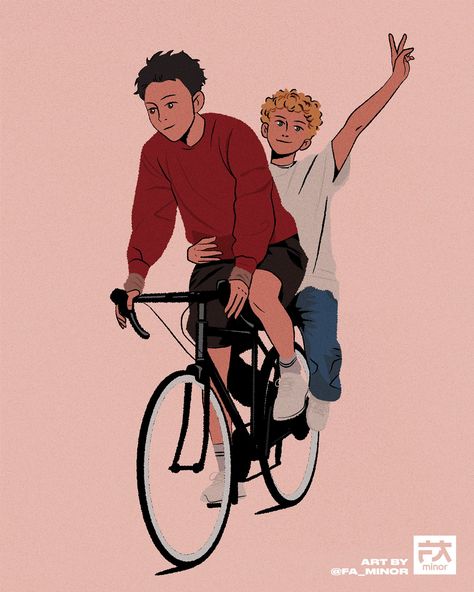 New interesting task: draw two guys on one bike in the style of the makowka picrew app. Faces from @kevko_9_6 and the sketch I made. . #sketch #art #illustration #adobeillustrator #manga #cycling #cyclingart #bike #bicycleart #bicycle #trackbike #cyclinglife #bicycledrawing #faminorart . www.boosty.to/fa_minor www.patreon.com/fa_minor Two People On A Bike, Anime Cycling, Makowka Picrew, Bicycle Sketch, Deco 2023, Apocalypse Au, Bici Retro, Bicycle Drawing, Bicycle Illustration