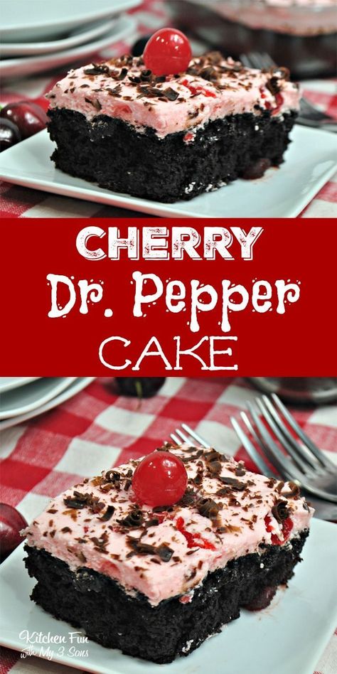 Cherry Dr Pepper Cake, Cherry Dr Pepper, Dr Pepper Cake, Luncheon Recipes, Cake Mix And Soda, Best Cake Recipes, Moist Chocolate Cake, 9x13 Baking Dish, Chocolate Cake Mixes