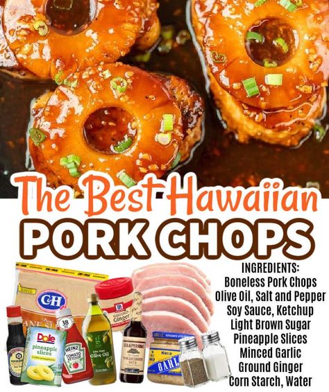 Boneless Pork Chops Crock Pot, Hawaiian Pork Chops, Best Meat Dishes, Pineapple Pork Chops, Hawaiian Pork, Easy Fast Dinner Recipes, Pork Chop Recipes Crockpot, Pineapple Pork, Easy Pork Chops