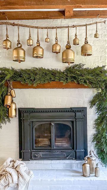 After Christmas Winter Decor, Western Rooms, Holiday Greenery, Hanging Bell, The Staircase, Greenery Garland, Christmas Decorations Rustic, Purple Rose, Holiday Entertaining