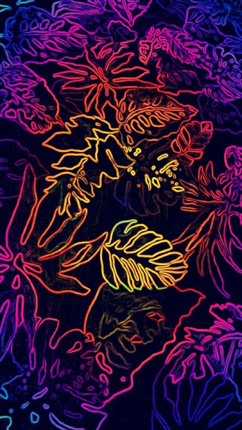 Wallpapers by Isha Neon lights Neon tropical wallpaper Tropical wallpaper Wallpaper Neon Floral Wallpaper, Neon Tropical Wallpaper, Neon Tropical Aesthetic, Aesthetic Neon Lights Wallpaper, Neon Pattern Wallpaper, Tropical Night Aesthetic, Neon Flowers Aesthetic, Tropical Nightclub, Neon Jungle Aesthetic