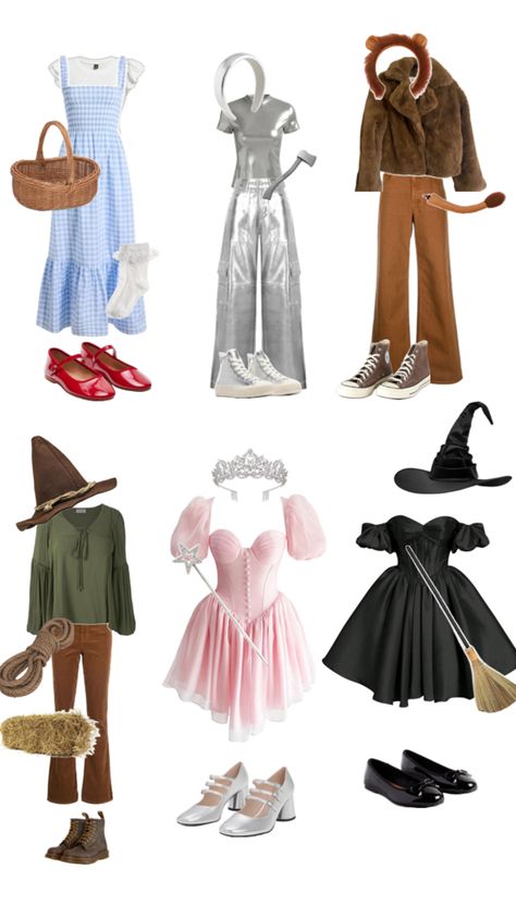 Age Day Spirit Week, Wizard Of Oz Themed Outfit, The Wizard Of Oz Characters, Group Of 6 Costume Ideas, Backyardagins Costumes, Wizard Of Ox Group Costume, Group Ideas For Halloween, Oz Costume Ideas, Costume Ideas One Person