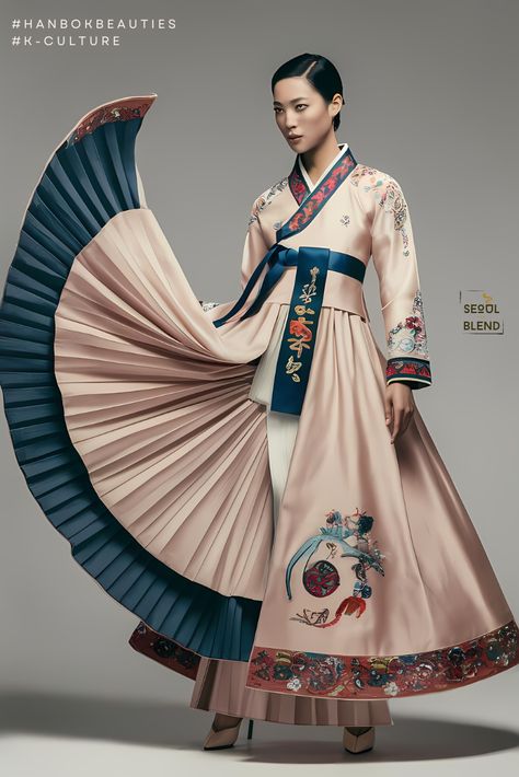 Hanbok Re-imaged: Graceful Pleats Korean Hanbok Modern, Fashion Design Outfits, Korean Traditional Art, Hanbok Wedding Dress, Japanese Stationary, Hanbok Wedding, Traditional Korean Clothing, Asian Traditional Fashion, Hanbok Traditional