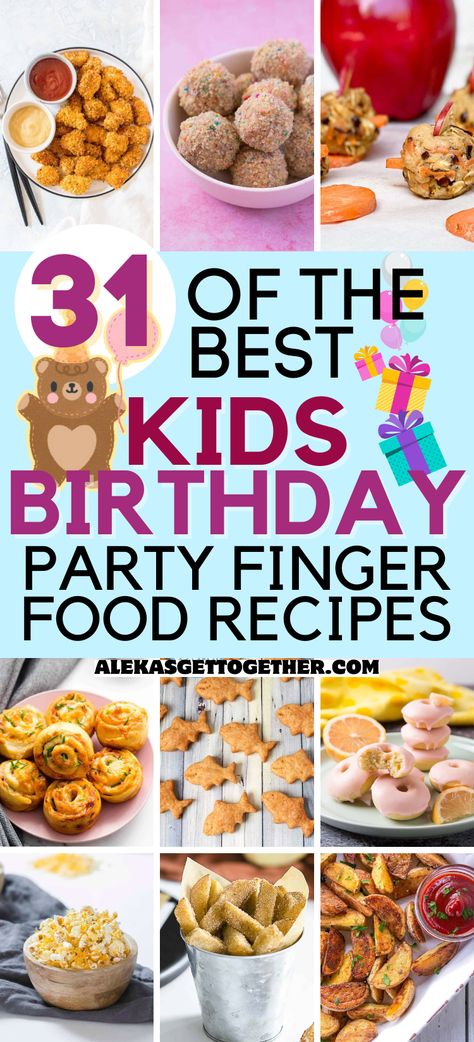 Birthday Party Snack Ideas, Kids Birthday Party Snacks, Party Food For Toddlers, Kids Party Finger Foods, Birthday Party Meals, Birthday Appetizers, Kids Birthday Snacks, Party Snack Ideas, 1st Birthday Foods