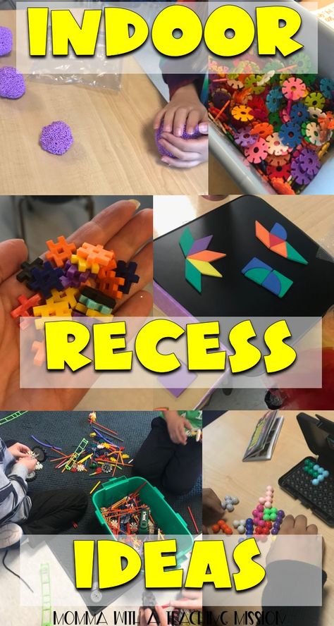 Indoor recess can be a headache for a lot of classroom teachers, but doesn't have to be! Check out my tips and tricks of games and activities that have helped this teacher survive indoor recess in 2nd and 1st grades! Inside Recess Ideas, Indoor Recess Ideas Elementary, Indoor Recess Ideas, Therapeutic Classroom, Indoor Recess Games, Recess Activities, Recess Games, Indoor Recess, Classroom Routines