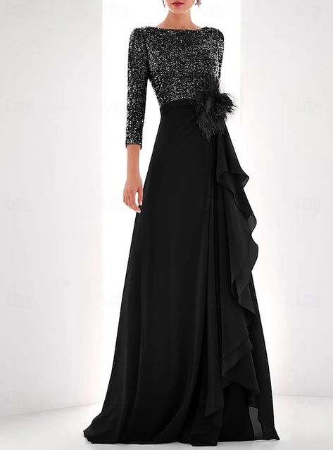 Gown Elegant, Formal Wedding Guests, Evening Dresses Online, Cheap Evening Dresses, Dresses Formal Elegant, Sequin Evening Dresses, Evening Gowns Elegant, Illusion Dress, فستان سهرة