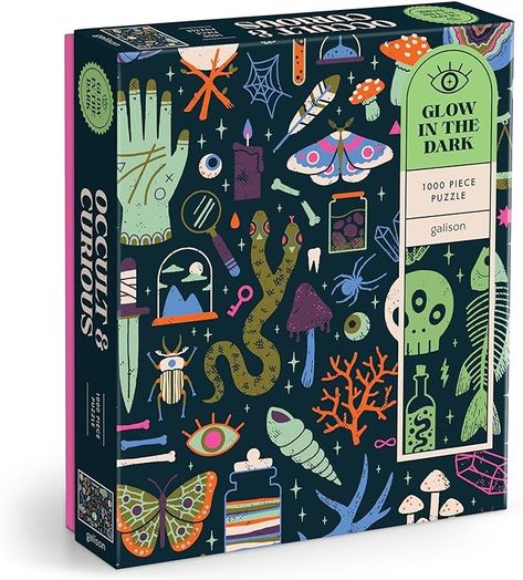 Amazon.com: Galison Occult and Curious – 1000 Piece Glow in The Dark Jigsaw Puzzle Featuring an Eerie Collection of Creepy and Spooky Objects : Galison, Chew, Camille: Toys & Games 2000 Piece Puzzle, Of Challenge, 300 Piece Puzzles, Bold Artwork, Dark Ink, Shape Puzzles, 1000 Piece Puzzle, 500 Piece Puzzles, 1000 Piece Jigsaw Puzzles