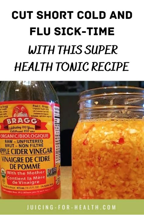 CUT SHORT COLD AND FLU SICK-TIME WITH THIS SUPER HEALTH TONIC RECIPE Master Tonic, Sick Time, Super Mum, Tonic Recipe, Health Tonic, Feeling Under The Weather, Cold Symptoms, Juicing For Health, Best Detox