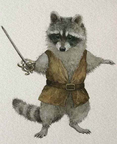 Raccoon Art, Have Inspiration, Trash Panda, Fairytale Art, Arte Animal, A Drawing, Cute Illustration, Animal Illustration, Animal Art