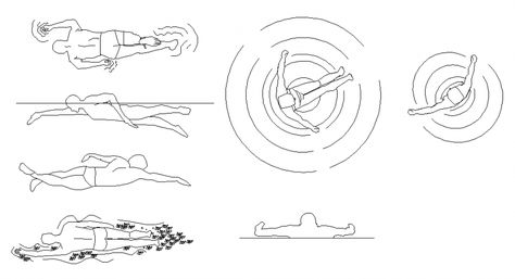 Swimming people bath planning layout file How To Draw Swimming People, Water Park Drawing, Person Swimming, People Top View, Urban Graphics, Swimming Pool Plan, Pool Drawing, Drawing Details, Cut Out People