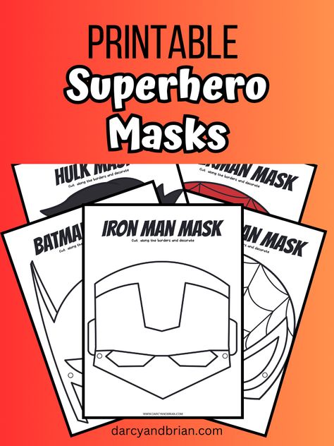 Free Superhero Mask Printables, Printable Masks For Kids Free Superhero, Superhero Masks Printable, Super Hero Mask Template Free Printable, Superhero Mask Template Free Printables, Super Hero Mask Template, Printable Superhero Masks, Superhero Activities For Kids, Superhero Crafts For Kids