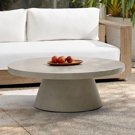 Outdoor Round Coffee Table, Scandi Coffee Table, Concrete Pedestal, White Round Coffee Table, Round Outdoor Dining Table, West Elm Coffee Table, Outdoor Dining Tables, Pedestal Coffee Table, Concrete Coffee Table