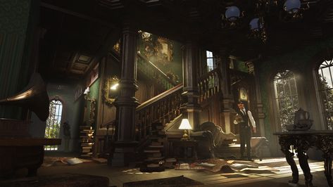 ArtStation - Victorian Interior concept art Manor Concept Art, Office Concept Art, Underground Office, Victorian Homes Interior, Victorian Office, Manor Interior, Interior Concept Art, Office Concept, Victorian Manor