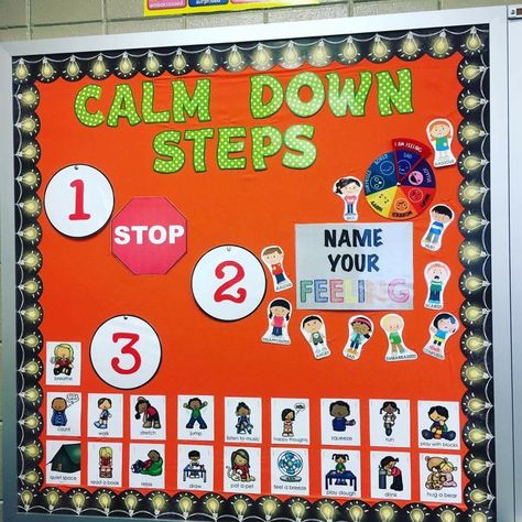 Calm down bulletin board  Emotions Clip Art by Kari Bolt Clip Art on Teachers Pay Teachers  https://www.teacherspayteachers.com/Product/Emotions-Clip-Art-1710512  Calming Strategies/Coping Skills Printable Cards by Counselor Keri on Teachers Pay Teachers  https://www.teacherspayteachers.com/Product/Calming-StrategiesCoping-Skills-Printable-Cards-2202255 Social Emotional Bulletin Board, Social Emotional Bulletin Board Ideas, Bulletin Board Ideas Elementary, Emotional Support Classroom, Counselor Bulletin Boards, Counseling Bulletin Boards, Elementary Bulletin Boards, School Counseling Office, Social Emotional Activities