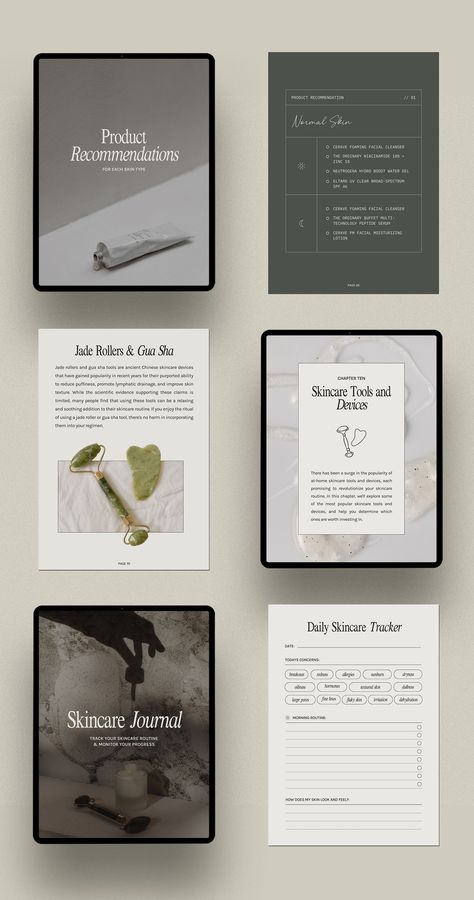 This comprehensive 100-page Skincare Ebook Template empowers you with expert advice, customizable skincare routines, and a printable journal to keep your clients engaged.  Effortlessly personalize it to reflect your brand in minutes. 
.#CanvaTemplates #SocialMediaDesign #InstagramIdeas #PinterestTemplates #CreativeCanva Skincare Ebook Ideas, Journaling Templates, Canva Ebook Template, Ebook Template Design, Mises En Page Design Graphique, Canva Instagram Templates, Canva Ebook, Instagram Branding Design, Workbook Design