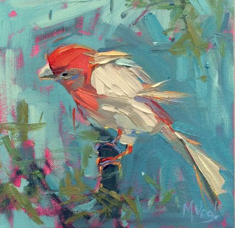 Painting : "Say What" (Original art by MARISSA VOGL) Abstract Bird, Abstract Animal Art, Bird Paintings, Bird Photos, Magic Realism, Artist Website, Impasto Painting, Abstract Painters, Art Space