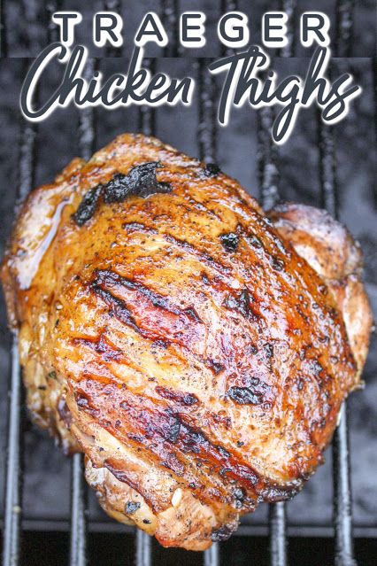 Grilled chicken thighs are even better with the smoky deliciousness from the Traeger Grill! If you don't have a Traeger - you can still enjoy these grilled thighs all summer long! Traeger Grill Recipes Chicken, Grilled Thighs, Traeger Chicken Thighs, Pellet Grilled Chicken, Barbecue Chicken Thighs, Traeger Chicken, Traeger Cooking, Pellet Smoker Recipes, Simple Marinade