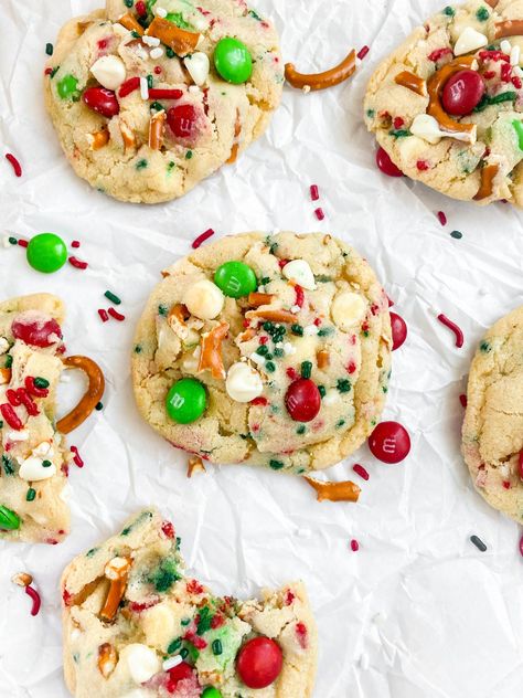 Christmas Kitchen Sink Cookies Homemade Cookies From Scratch, Kitchen Sink Cookies Recipe, Christmas Cookie Plate, The Best Christmas Cookies, Sink Cookies, Kitchen Sink Cookies, Easy Holiday Treats, Chewy Chocolate Cookies, Dairy Free Cookies