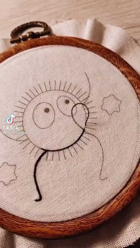 Embroidery Designs Studio Ghibli, Studio Ghibli Sewing, Studio Ghibli Simple Art, My Neighbor Totoro Embroidery, Ghibli Crafts Diy, Soot Sprite Embroidery, Ghibli Embroidery Pattern, Studio Ghibli Embroidery Patterns, Cute Easy Embroidery