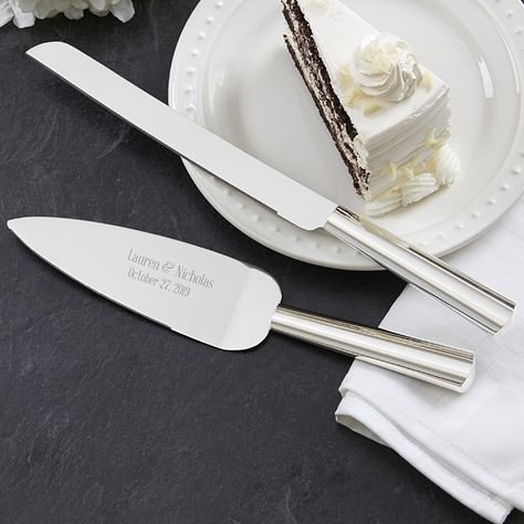 Engraved Wedding Cake Knife & Server - Modern Wedding Engraved Cake Server, Wedding Cake Knife Set, Wedding Cake Serving Set, Wedding Cake Server Set, Silver Wedding Cake, Cake Knife Set, Wedding Cake Knife, Cake Serving Set, Wedding Cake Server