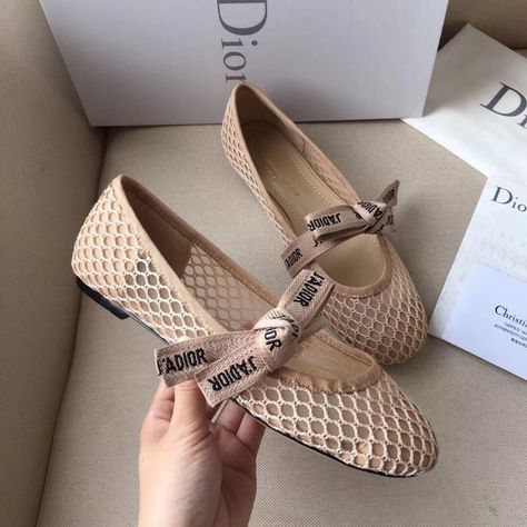 Christian Dior CD Jadior woman embroidered ribbon strap ballet flats Dior Wishlist, Bucket Shoes, Dior Flats, Christian Dior Shoes, Work Heels, Shoe Selfie, Chanel Boots, Embroidered Ribbon, Chic Shoes