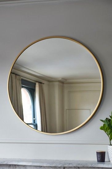 Large Round Mirror Foyer Mirrors, Gold Mirror Living Room, Large Gold Mirror, Large Round Wall Mirror, Round Mirror Frame, Lounge Mirrors, Round Mirror Decor, Round Gold Mirror, Large Round Mirror