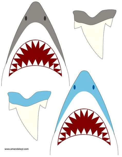 Shark Template, Jaws Party, Shark Cakes, Family Daycare, Head Template, Shark Themed Party, Photobooth Props Printable, Spongebob Birthday Party, Shark Head