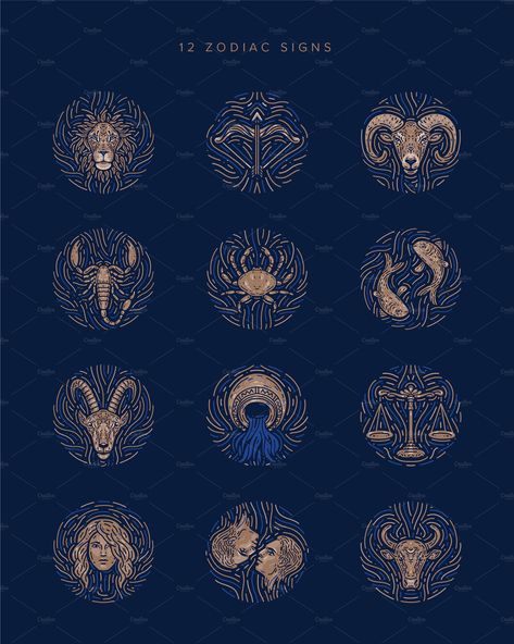 Zodiac Signs Art, Taurus Tattoos, Adobe Illustrator Vector, Geometric Symbols, Zodiac Collection, Zodiac Designs, Constellation Tattoos, 12 Zodiac Signs, Zodiac Art