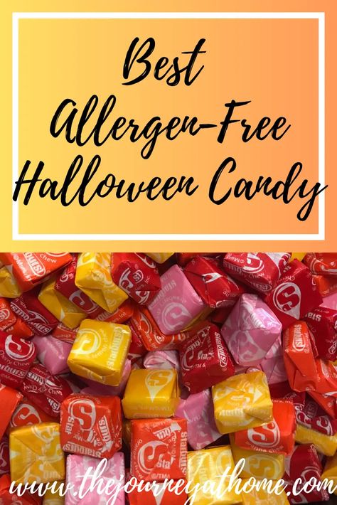 If you're wondering what are safe candies to eat during Halloween that are allergy-friendly, check out this list of gluten-free, dairy-free, and nut-free candy... Gluten And Dairy Free Candy List, Gluten Free Dairy Free Candy, Dairy Free Candy, Allergy Friendly Halloween Treats, Allergy Free Candy, Gluten Free Candy List, Gluten Free Halloween Candy, Dye Free Candy, Nut Free Candy