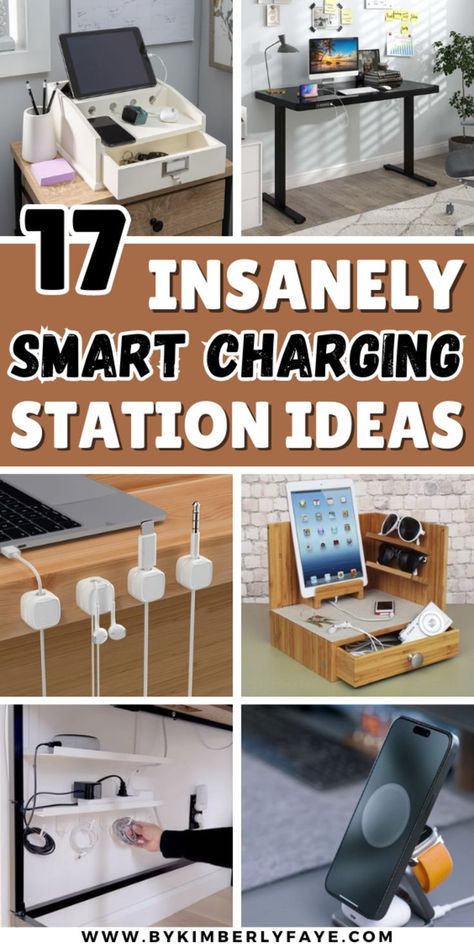 Smart Charging Station Ideas You Need For Your Office Family Charging Station Ideas, Office Charging Station, Family Charging Station, Charging Station Ideas, Device Charging Station, Phone Charging Station, Ideas Family, Phone Charging, Office Organization