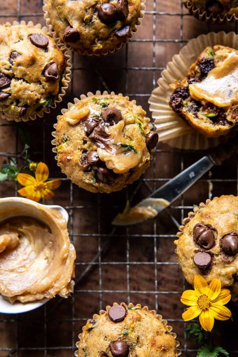 Zucchini Banana Muffins, Banana Zucchini Muffins, Half Baked Harvest Recipes, Zucchini Banana, Cinnamon Honey Butter, Cinnamon Honey, Coconut Bread, Sweet Muffin, Cinnamon Butter