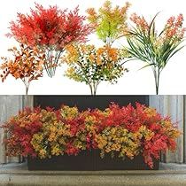 Fall Flower Boxes, Faux Outdoor Plants, Fall Window Boxes, Fireplace Windows, Window Box Flowers, Patio Fireplace, Willow Leaf, Box Kitchen, Planting Shrubs