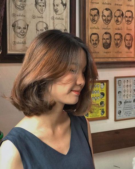 50 Best Korean Bob Hairstyle Ideas In 2024 5 Asian Bob With Curtain Bangs, Bob Hairstyle Round Face, Long Bob Korean, Asian Long Bob, Bob Asian Hair, Korean Short Hair Bangs, Bob Hairstyles Asian, Soft Wave Bob, Korean Haircut Medium