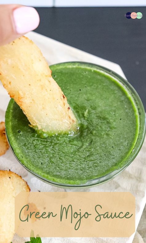 Plantain Dipping Sauce, Cuban Green Sauce, Green Dipping Sauce, Steak And Plantains, Mojo Sauce, Garlic Mojo Sauce, Mojo Dipping Sauce, Creamy Mojo Sauce, Red Mojo Sauce Recipe