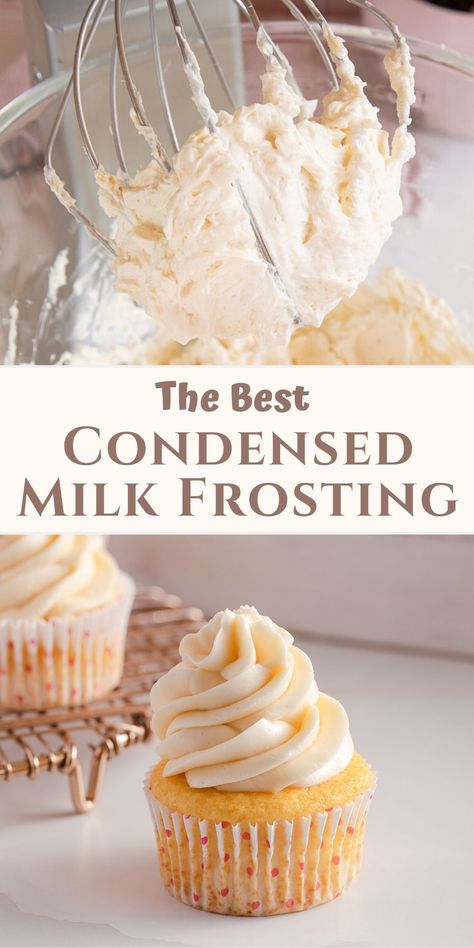 Sweetened Condensed Milk Frosting, Condensed Milk Frosting, Russian Buttercream, Milk Frosting, Sweetened Condensed Milk Recipes, Frosting Recipes Easy, Cake Frosting Recipe, Condensed Milk Recipes, Slow Cooker Desserts