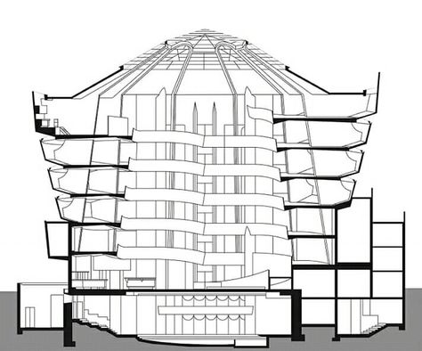 Solomon Guggenheim museum Solomon Guggenheim Museum, Solomon R. Guggenheim Museum, Guggenheim Museum Plan, Museum Flooring, Car Showroom Design, Museum Plan, Architecture Drawing Plan, 3d Map, Interior Design Drawings