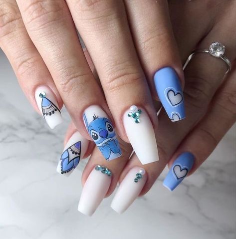 Disney Acrylic Nails, Girls Nail Designs, Fake Nails Designs, Trendy Nail Art Designs, Really Cute Nails, Disney Nails, Trendy Nail Art, Acrylic Nails Coffin Short, Short Acrylic Nails Designs