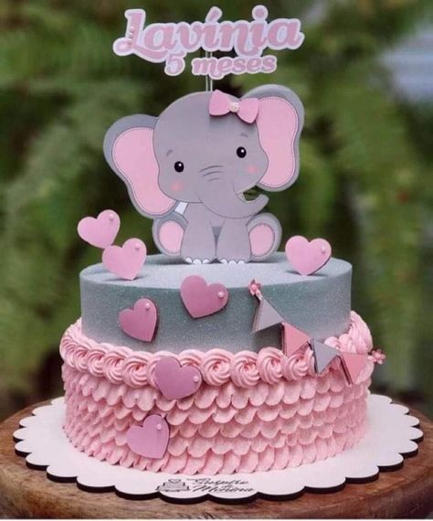 Elephant Baby Shower Theme Girl, Elephant Baby Shower Cake, Peanut Baby Shower, Pastel Baby Shower, Idee Babyshower, Elephant Cakes, Elephant Baby Shower Theme, Baby Shower Deco, Unisex Baby Shower