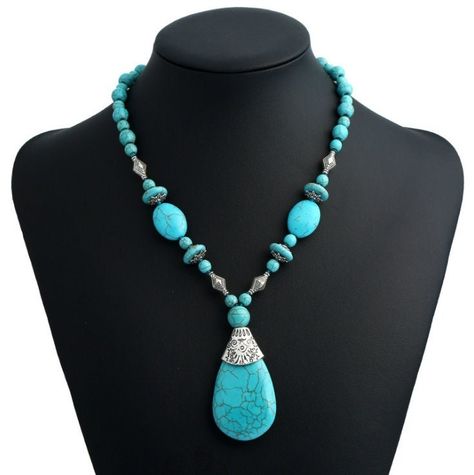 This BOHO Style Turquoise pendent is great to add to any outfit. Pendent is about 2 inches long and 1.5 inches wide. Chain in adjustable. Edgy Jewelry, Stone Statement Necklace, Turquoise Pendant Necklace, Stylish Necklace, Beaded Pendant Necklace, Modern Necklaces, Design Jewelry, Short Necklace, Turquoise Pendant