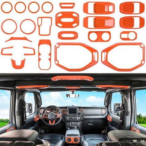 23PCS Full Set Interior Decoration Trim Kit for Jeep Wrangler JL JLU Gladiator JT 2018-2022 Steering Wheel Door Handle Air Co Blue Jeep Wrangler, Silver Jeep, Automotive Seat Covers, Blue Jeep, Lamp Switch, Jeep Wrangler Jl, Wrangler Jl, Trim Kit, Jeep Gladiator