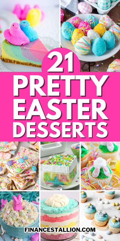 Indulge in the joy of Easter with our cute easy Easter desserts. From easy Easter bunny cakes to colorful Easter egg candies, easter cupcakes, and poke cakes, find perfect easter treats to complete your holiday dessert table. Discover no-bake Easter dessert recipes for quick spring treats, and explore trifle recipes that bring nostalgia. Get creative with Easter dessert table ideas, like mini desserts and dessert buffets, to make your celebration unforgettable So must try these easter recipes. Easter Dessert Table Ideas, Pretty Easter Desserts, Easter Trifle Desserts, Easy Easter Dessert Recipes, Easter Trifle, Carrot Cake Easter, Best Easter Desserts, Easter Bunny Cakes, Creative Easter Desserts