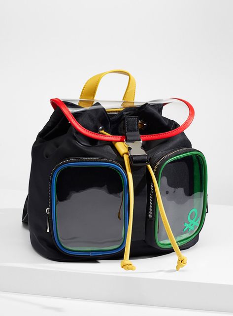 Colourful transparent backpack | United Colors of Benetton | Backpacks for Women | Simons Transparent Backpack, Matt And Nat, Backpacks For Women, Trendy Backpacks, United Colors Of Benetton, Herschel, Bagpack, Bag Straps, Camera Bag