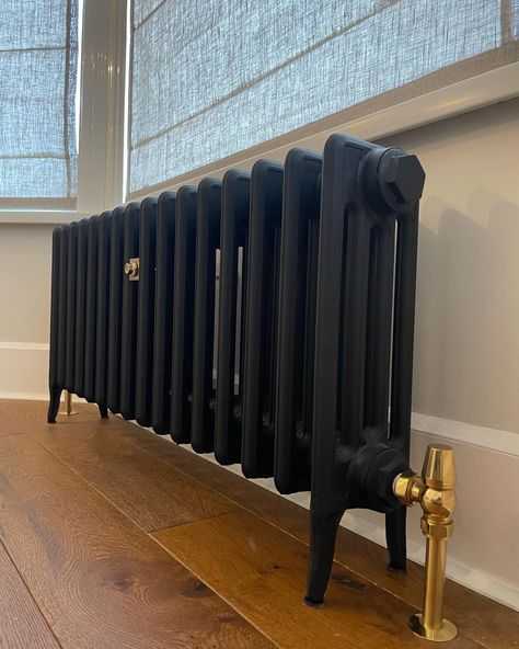 When you have a new obsession with radiators! Love this little one in my living room - but now have 2 more to be installed for the landing and hallway, which is exactly the same as this one but bigger 😍 #edwardianterrace #periodproperty #Edwardian #edwardianhouse #renovationprogress #renovationproject #renolife #myrenostory #myrenovation #myrenovationhome #renovation #mydailyrenovation #myrenodiary #homeaccount #periodhome #mycharacterhome #homeinspodaily #realstylishhomes #radiator #cas... Black Cast Iron Radiator, Edwardian Radiators, Edwardian Living Room, Edwardian Home, Decorative Radiators, Victorian Radiators, Painted Radiator, Home Radiators, Traditional Radiators