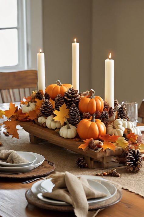 Fall Table Set Up, Dollar Store Thanksgiving Table, Thanksgiving Table Centerpiece Ideas, Thanksgiving Dining Table Decor, Friendsgiving Quotes, Easy Thanksgiving Table Decor, Thanksgiving Dining Table, Fall Dining Table Decor, Thanksgiving Table Decor Ideas