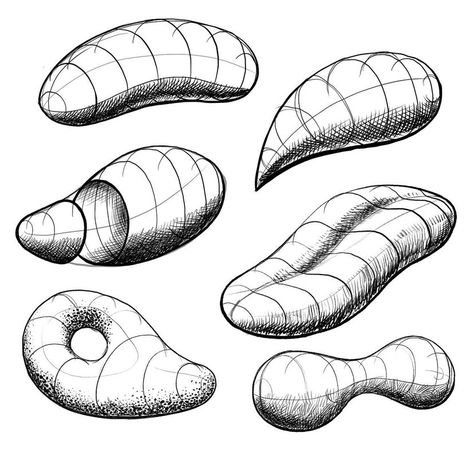 Simple Forms Drawing, Organic Objects Drawing, Organic Form Drawing, Organic Forms Drawing, Organic Shapes Drawing, Cross Contour, Drawing Fundamentals, Geometric Shapes Drawing, Structural Drawing