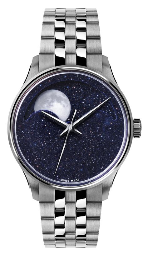 Christopher Ward Watches, Christopher Ward, Blue Aventurine, Moon Rise, Moon Glow, Man Style, New Moon, Moon Phases, Swiss Made