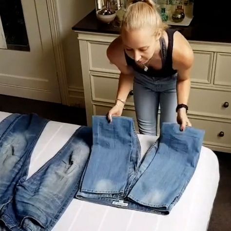 These clothes folding hacks are showing us we’ve been doing it wrong all along - Good Morning America Folding Hacks For Travel, Dress Folding Hacks, Baby Clothes Folding Hacks, Clothes Folding Hacks, Dress Folding, Cake Boss Buddy, How To Fold Pants, Folding Hacks, Clothes Folding